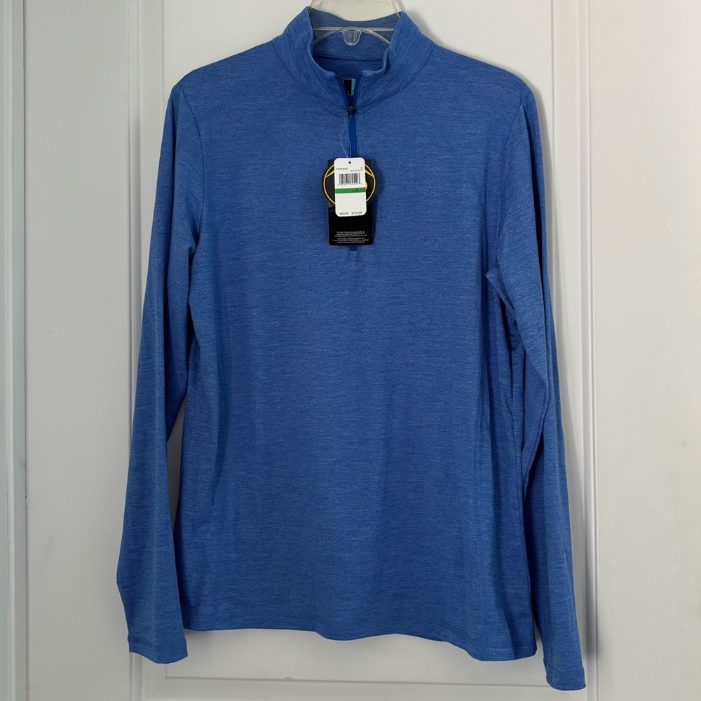 NWT PGA Tour Blue Sun Protection Long Sleeve Golf Shirt